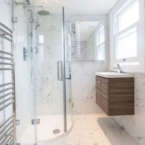 Bathroom in loft conversion of a terraced house in South London